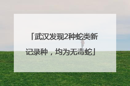 武汉发现2种蛇类新记录种，均为无毒蛇