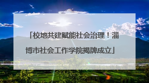 校地共建赋能社会治理！淄博市社会工作学院揭牌成立