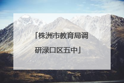 株洲市教育局调研渌口区五中