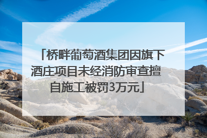 桥畔葡萄酒集团因旗下酒庄项目未经消防审查擅自施工被罚3万元