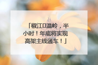 椒江⇌温岭，半小时！年底将实现高架主线通车！