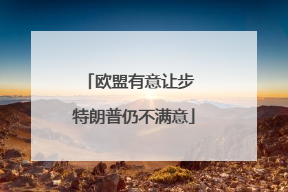 欧盟有意让步 特朗普仍不满意