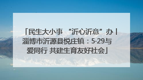 民生大小事 “沂心沂意”办丨淄博市沂源县悦庄镇：5·29与爱同行 共建生育友好社会
