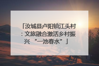 汝城县卢阳镇江头村：文旅融合激活乡村振兴 “一池春水”