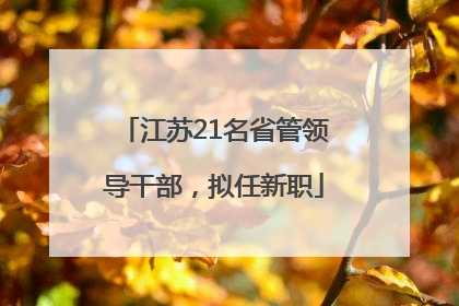 江苏21名省管领导干部，拟任新职