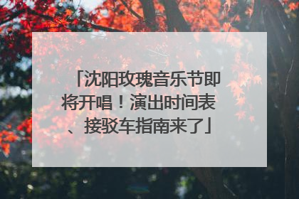 沈阳玫瑰音乐节即将开唱！演出时间表、接驳车指南来了