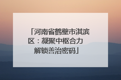 河南省鹤壁市淇滨区：凝聚中枢合力 解锁善治密码