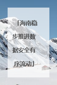 海南稳步推进数据安全有序流动