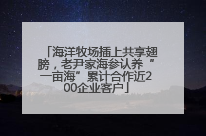 海洋牧场插上共享翅膀，老尹家海参认养“一亩海”累计合作近200企业客户