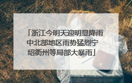 浙江今明天迎明显降雨 中北部地区雨势猛烈宁绍衢州等局部大暴雨