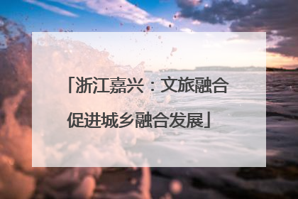浙江嘉兴：文旅融合促进城乡融合发展