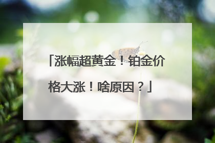 涨幅超黄金！铂金价格大涨！啥原因？