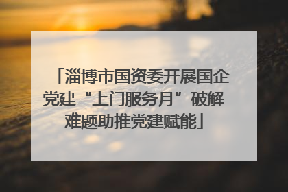 淄博市国资委开展国企党建“上门服务月”破解难题助推党建赋能