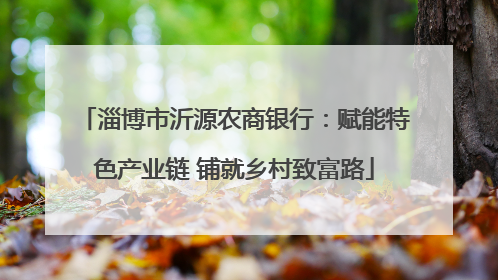 淄博市沂源农商银行：赋能特色产业链 铺就乡村致富路