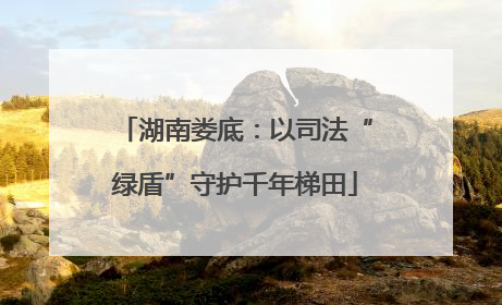 湖南娄底：以司法“绿盾”守护千年梯田