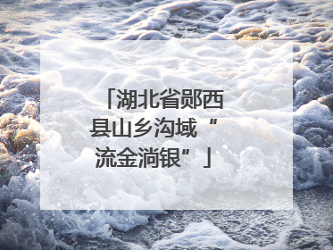 湖北省郧西县山乡沟域“流金淌银”