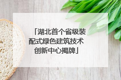 湖北首个省级装配式绿色建筑技术创新中心揭牌