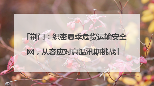荆门：织密夏季危货运输安全网，从容应对高温汛期挑战
