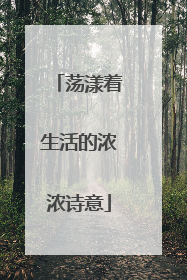 荡漾着生活的浓浓诗意