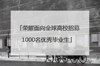 荣耀面向全球高校招募1000名优秀毕业生