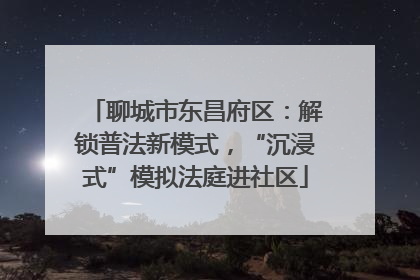 聊城市东昌府区：解锁普法新模式，“沉浸式”模拟法庭进社区