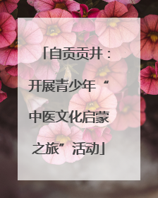 自贡贡井：开展青少年“中医文化启蒙之旅”活动