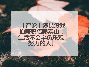 评论丨演员没戏拍兼职陪爬泰山，生活不会辜负乐观努力的人