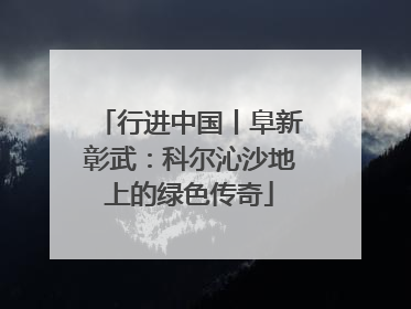 行进中国丨阜新彰武：科尔沁沙地上的绿色传奇