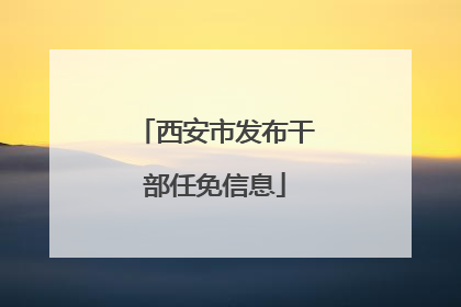 西安市发布干部任免信息