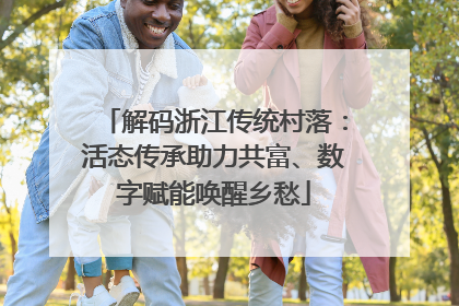 解码浙江传统村落：活态传承助力共富、数字赋能唤醒乡愁