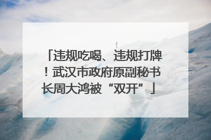 违规吃喝、违规打牌！武汉市政府原副秘书长周大鸿被“双开”