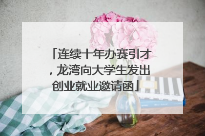 连续十年办赛引才，龙湾向大学生发出创业就业邀请函