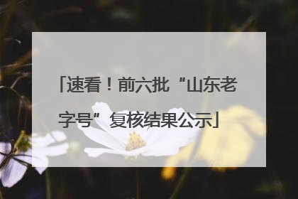 速看！前六批“山东老字号”复核结果公示
