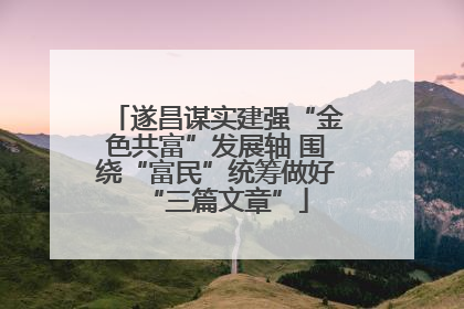 遂昌谋实建强“金色共富”发展轴 围绕“富民”统筹做好“三篇文章”