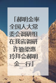 郝明金率全国人大常委会调研组在我省调研 许勤梁惠玲拜会郝明金一行