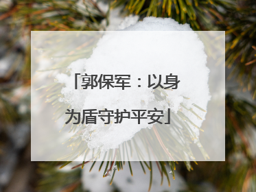 郭保军：以身为盾守护平安