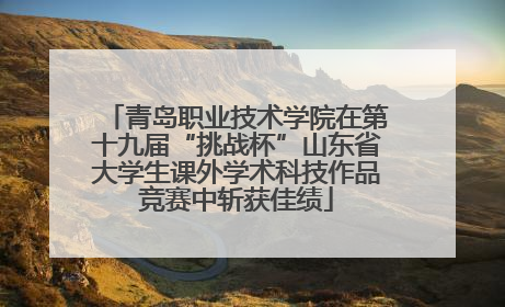 青岛职业技术学院在第十九届“挑战杯”山东省大学生课外学术科技作品竞赛中斩获佳绩
