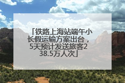 铁路上海站端午小长假运输方案出台，5天预计发送旅客238.5万人次