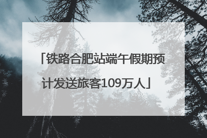 铁路合肥站端午假期预计发送旅客109万人