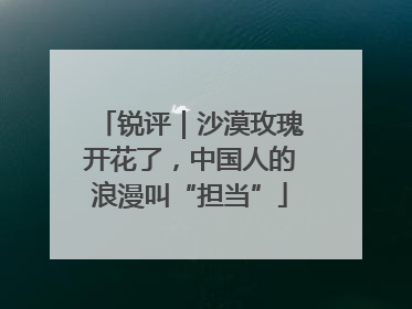 锐评｜沙漠玫瑰开花了，中国人的浪漫叫“担当”