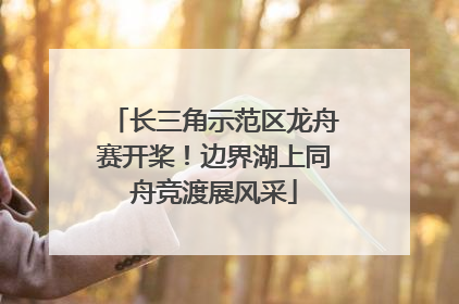 长三角示范区龙舟赛开桨！边界湖上同舟竞渡展风采