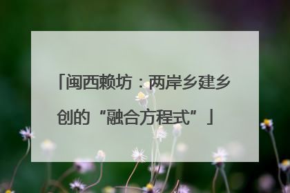 闽西赖坊：两岸乡建乡创的“融合方程式”