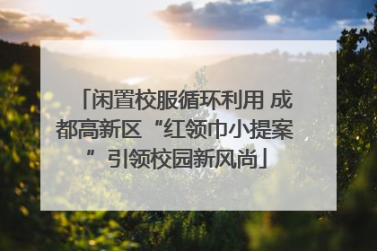 闲置校服循环利用 成都高新区“红领巾小提案”引领校园新风尚