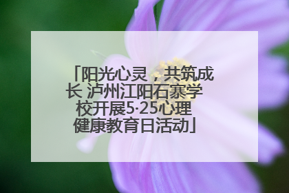 阳光心灵，共筑成长 泸州江阳石寨学校开展5·25心理健康教育日活动