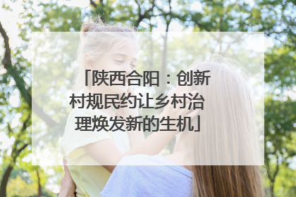 陕西合阳：创新村规民约让乡村治理焕发新的生机