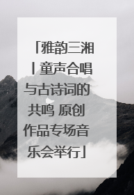 雅韵三湘丨童声合唱与古诗词的共鸣 原创作品专场音乐会举行