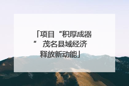 项目“积厚成器” 茂名县域经济释放新动能