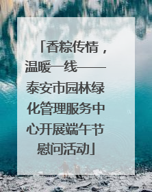 香粽传情，温暖一线——泰安市园林绿化管理服务中心开展端午节慰问活动