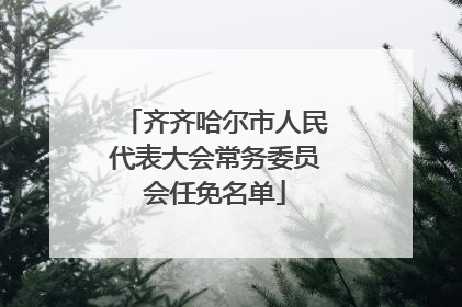 齐齐哈尔市人民代表大会常务委员会任免名单