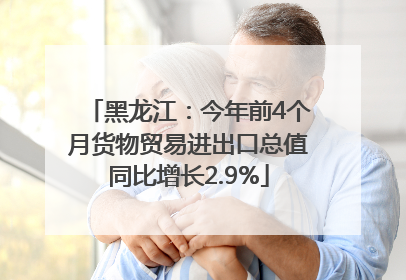 黑龙江：今年前4个月货物贸易进出口总值同比增长2.9%